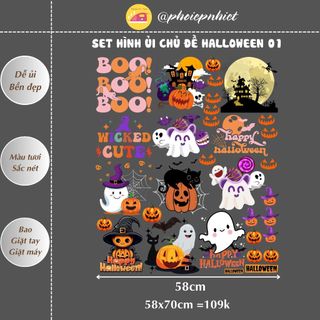 Combo hình ép, ủi nhiệt chủ để Halloween vui vẻ 01