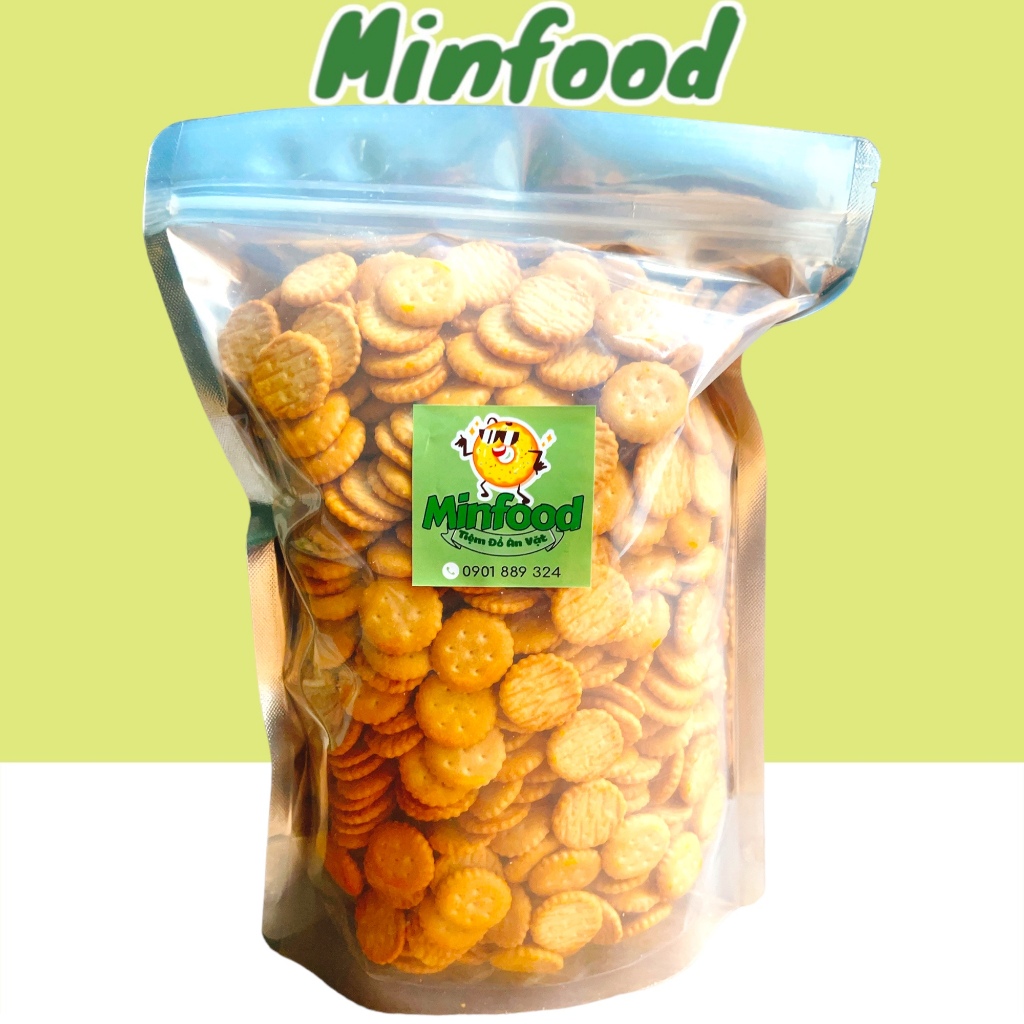 Bánh Quy Đồng Tiền Giá Sỉ Bánh Quy Bơ Mặn Tròn Nhỏ Thơm Ngon 250g / 500g Minfood