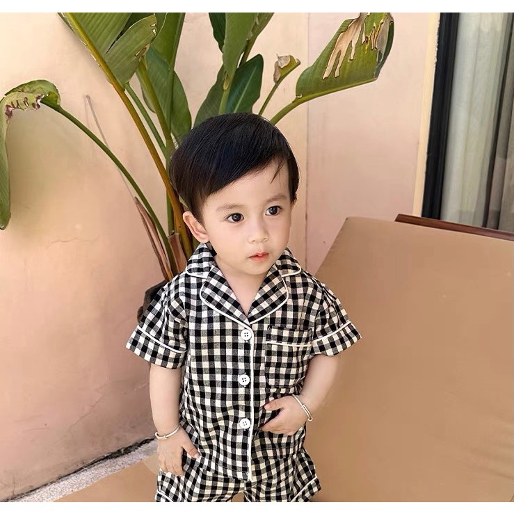 Bộ pijama cộc tay Bekorean cho bé trai bé gái-J8