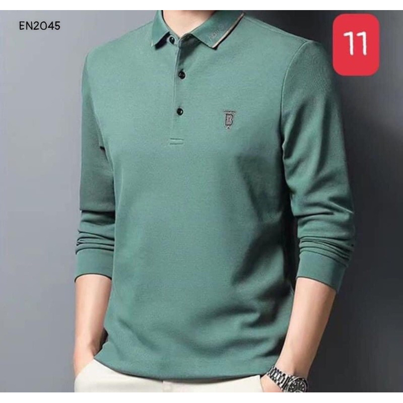 Áo polo nam dài tay hàng QC mẫu mới 2023