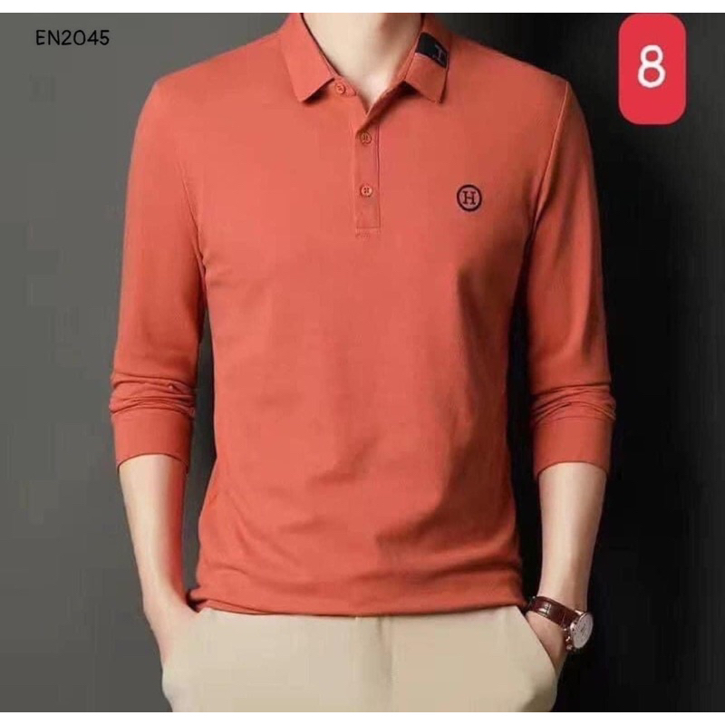 Áo polo nam dài tay hàng QC mẫu mới 2023