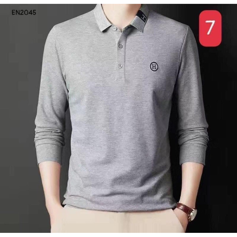 Áo polo nam dài tay hàng QC mẫu mới 2023