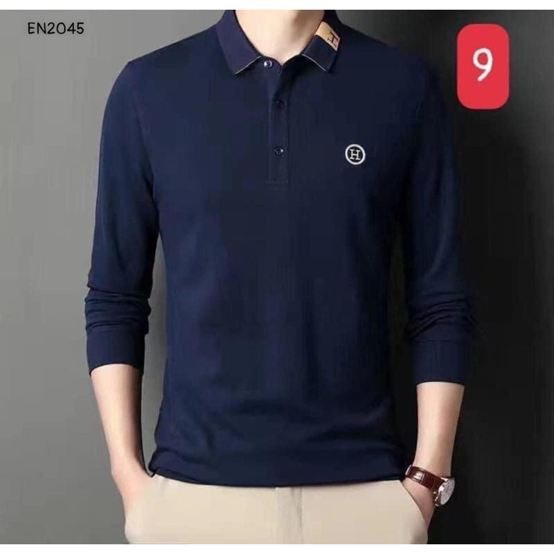 Áo polo nam dài tay hàng QC mẫu mới 2023