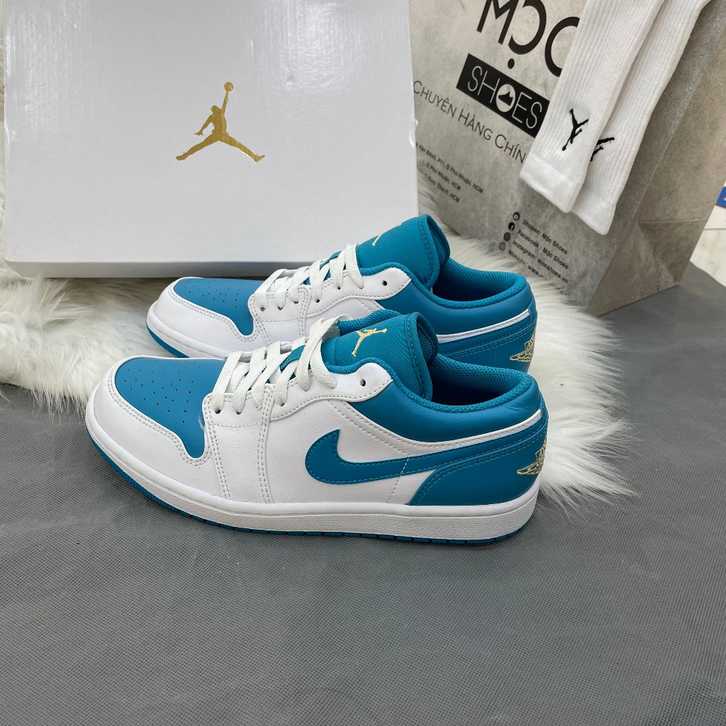 GIÀY AIR JORDAN 1 LOW AQUATONE - *XANH / TRẮNG* - CODE : 553560-174
