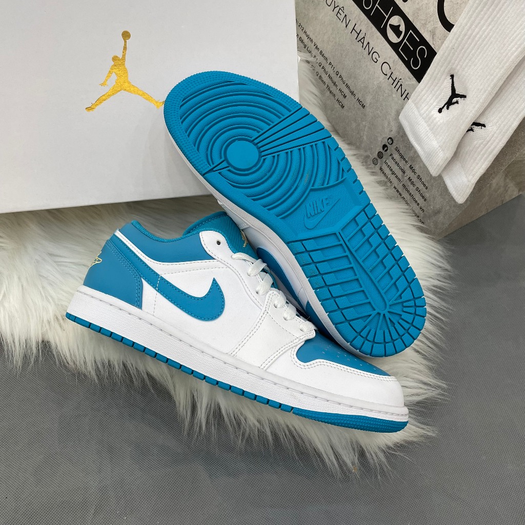 GIÀY AIR JORDAN 1 LOW AQUATONE - *XANH / TRẮNG* - CODE : 553560-174