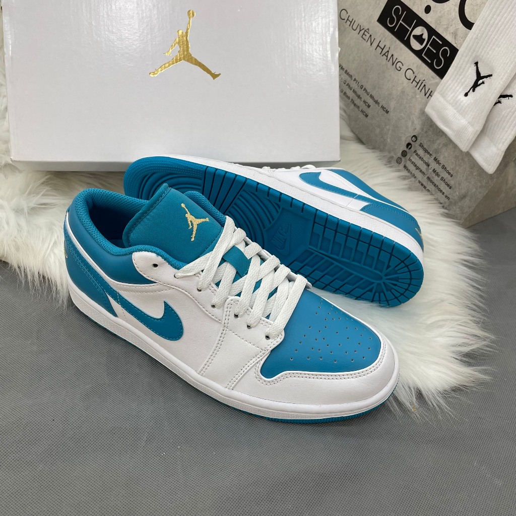 GIÀY AIR JORDAN 1 LOW AQUATONE - *XANH / TRẮNG* - CODE : 553560-174