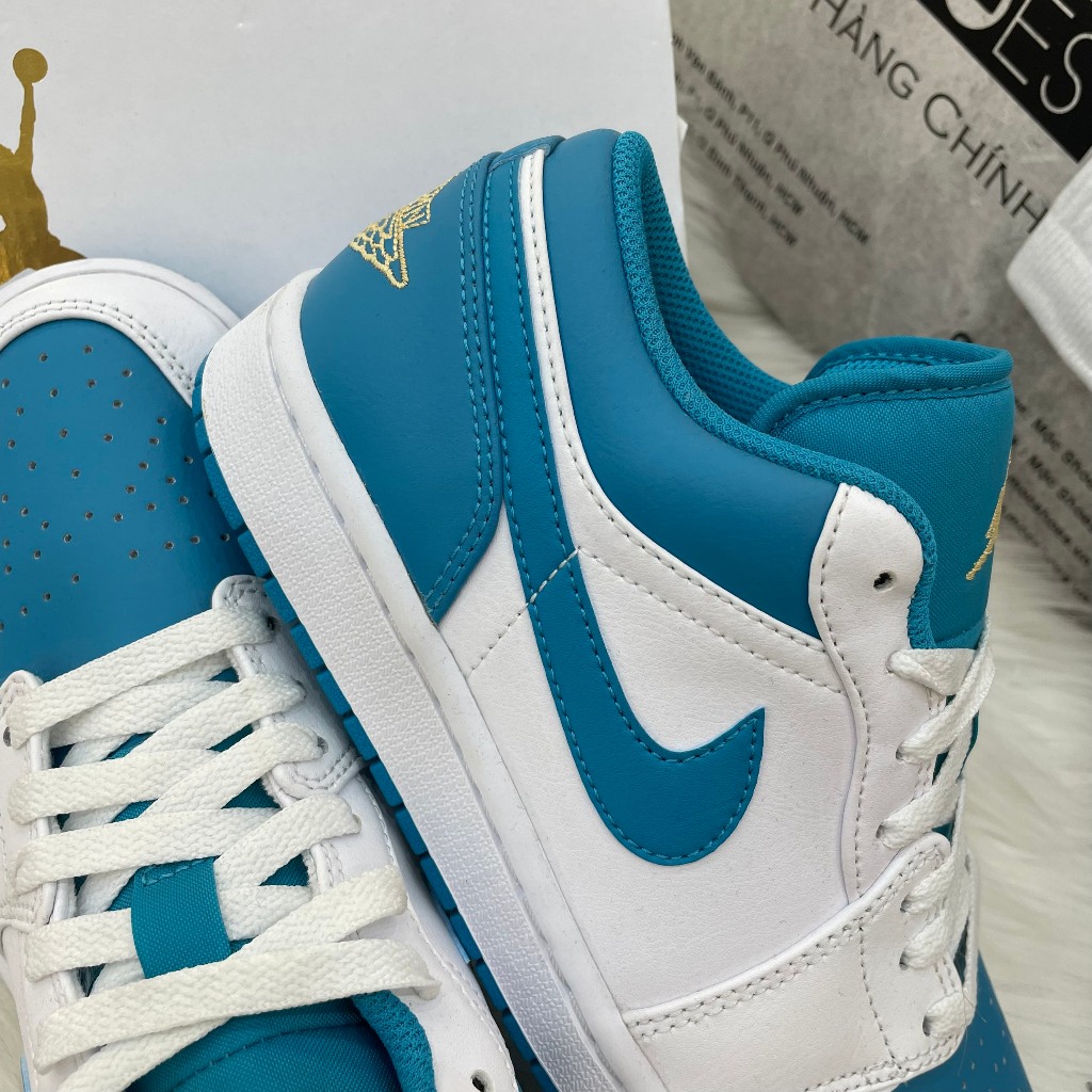 GIÀY AIR JORDAN 1 LOW AQUATONE - *XANH / TRẮNG* - CODE : 553560-174