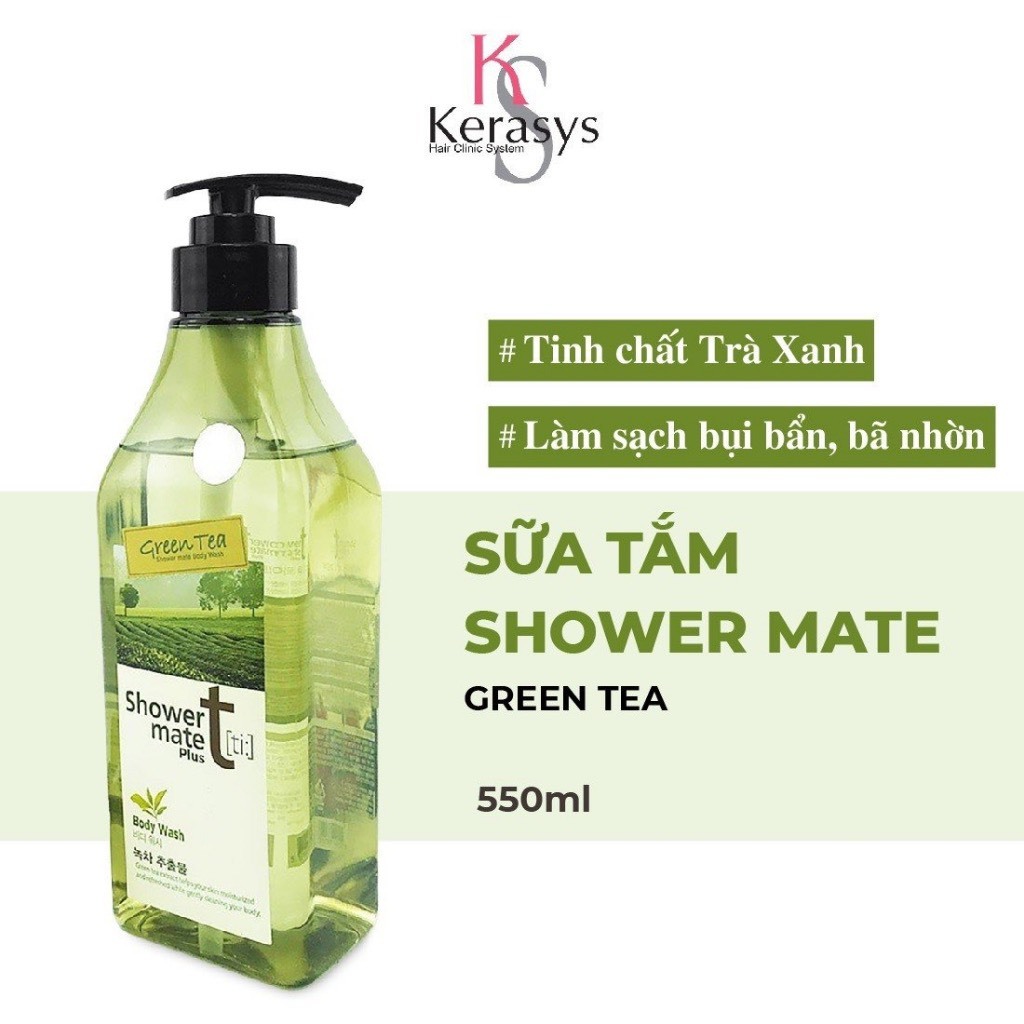 Sữa tắm cao cấp Hàn Quốc Shower Mate Green Tea tinh chất trà xanh làm sạch da 550ML