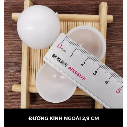 50 Vỏ Viên Hoàn Màu Trắng - Quả Bóng Mở Đôi 2,1Cm