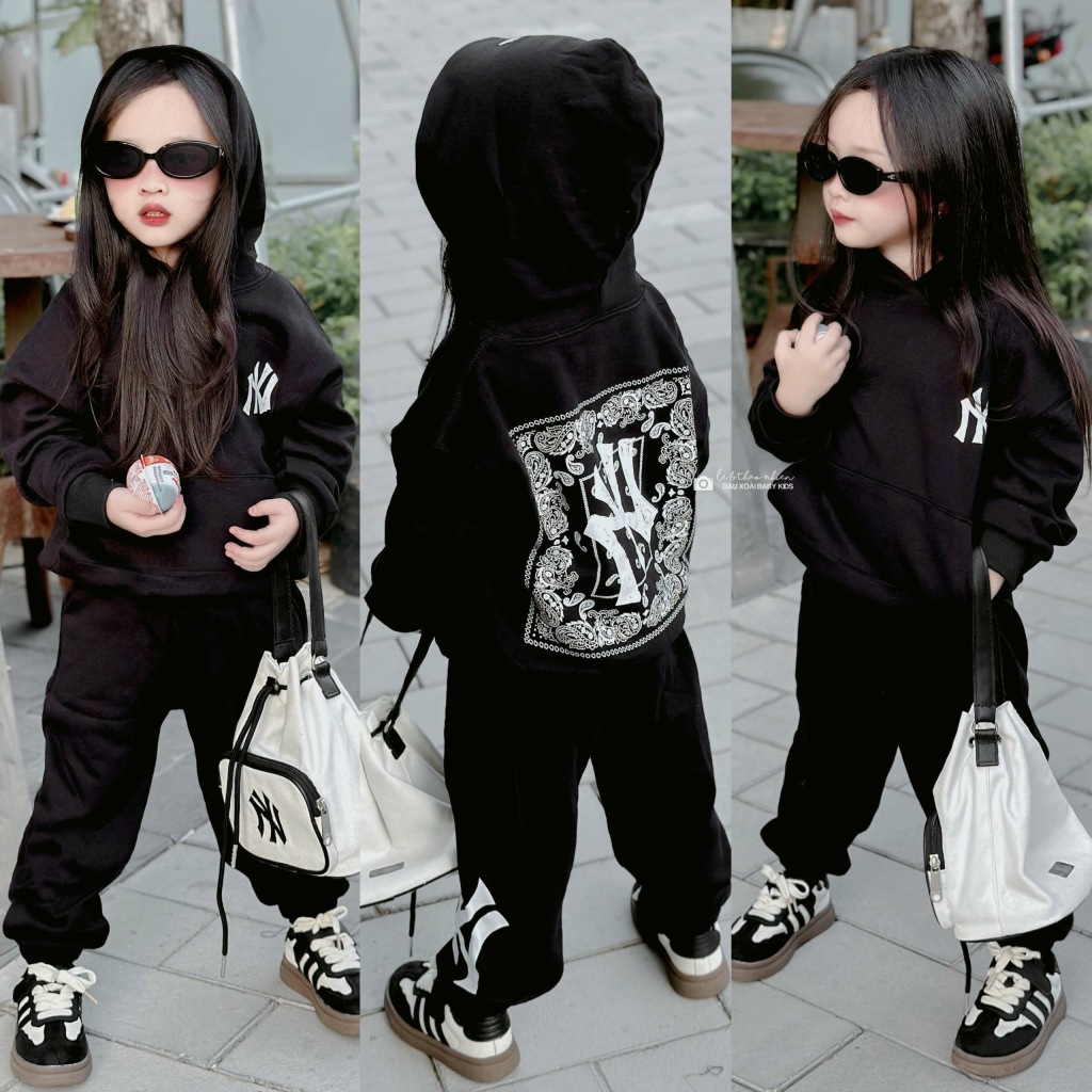 Bộ quần áo nỉ hoodie cho bé DYBANA,bộ nỉ mũ có túi thu đông cho bé,TP KIDS,[M353]
