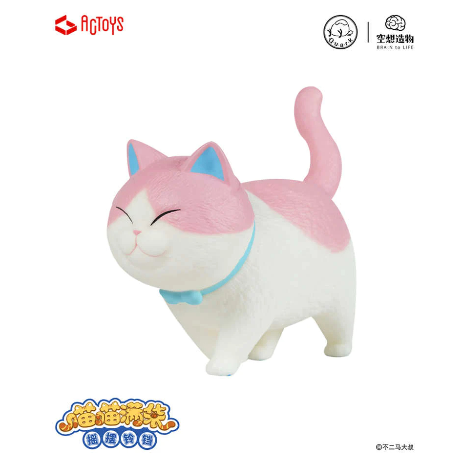 Blind box hộp ngẫu nhiên mô hình mèo béo đeo nơ dễ thương trang trí góc làm việc