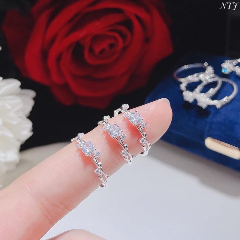 Nhẫn bạc hoa hồng chất liệu bạc ta - Lily Silver