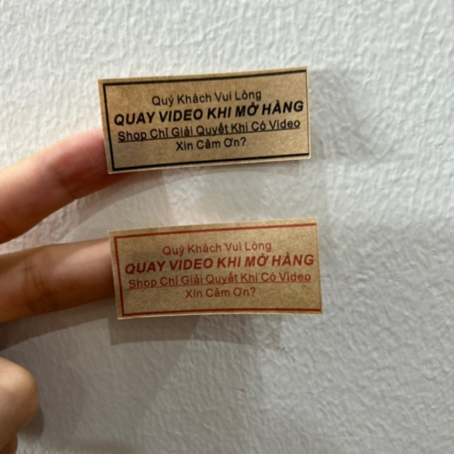 500  chiếc tem nhãn dán quay video khi mở hàng tem đóng gói sản phẩm