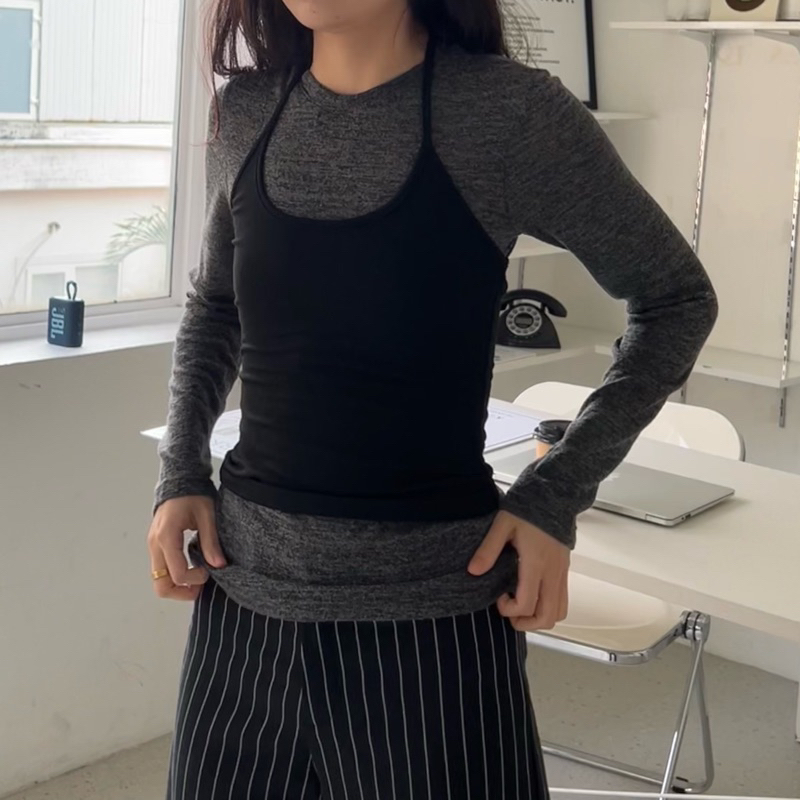 Long sleeve knit top - áo len cotton dài tay