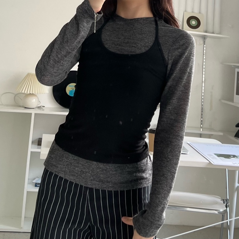 Long sleeve knit top - áo len cotton dài tay