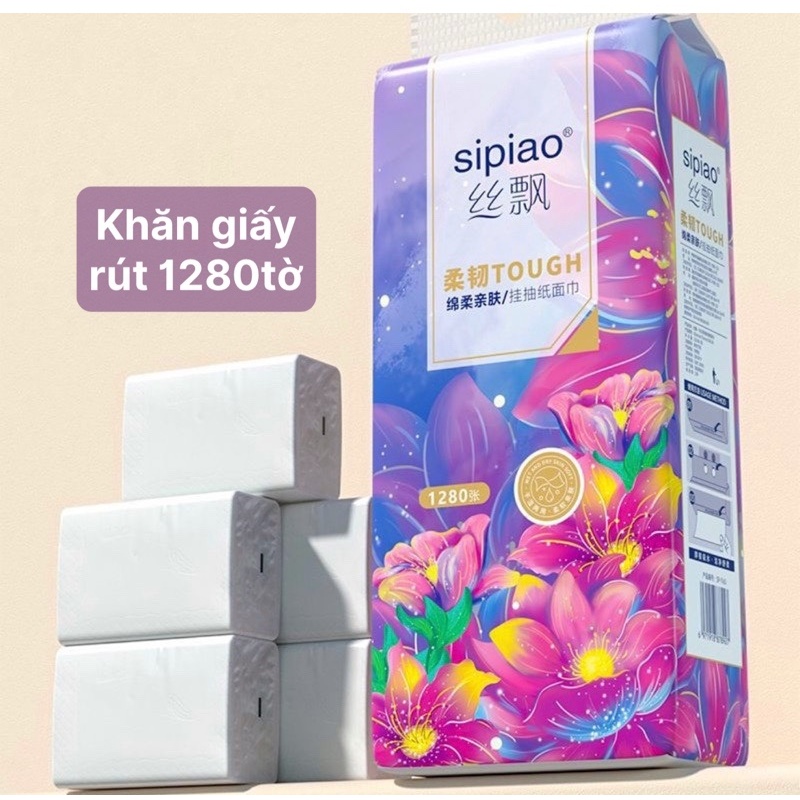 Túi 1280 Giấy Rút Treo Tường Sipiao 4 Lớp Siêu Tiện Dụng