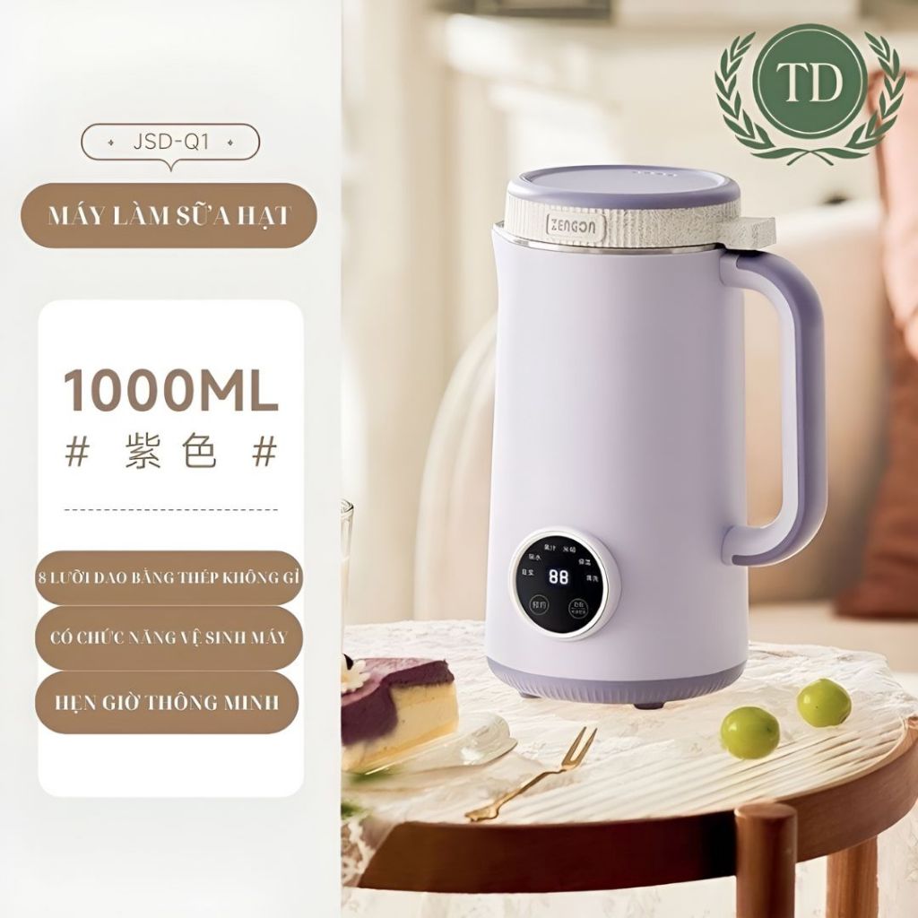 Máy Làm Sữa Hạt ZENGON 1000ml, 6 Chức Năng, Xay Nấu Sữa Hạt, Xay Sinh Tố Đa Năng, Bảo Hành 6 Tháng