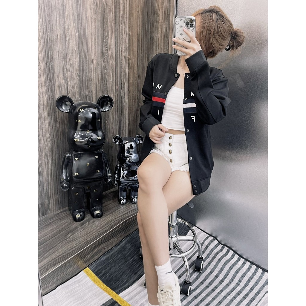 Áo Khoác Bomber Tommy Bản Thêu Chất Nỉ Dày Dặn Cao Cấp-Áo Khoác Tommy Thêu Cực Đẹp