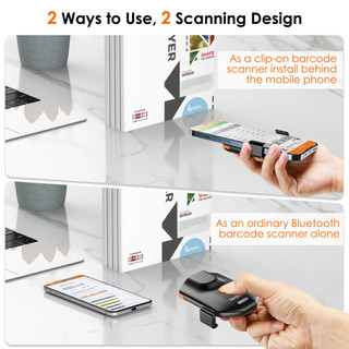 Máy quét mã vạch Bluetooth 1D 2D Tương thích Windows, Android, IOS _ Barcode 1D/2D QR code scanner