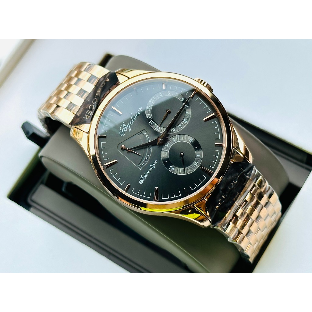 Đồng hồ chính hãng nam  Agelocer Budapest 4103D9  - Máy cơ tự động - Kính Sapphire