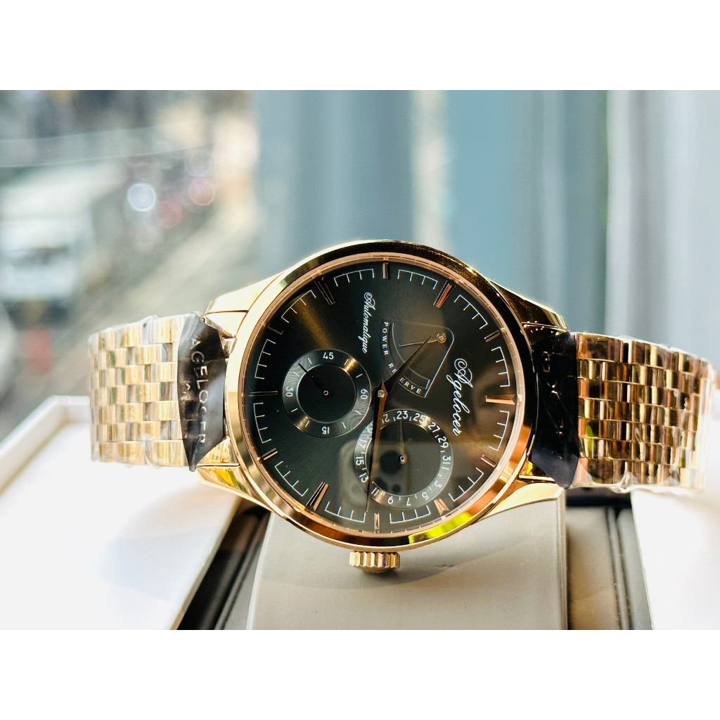 Đồng hồ chính hãng nam  Agelocer Budapest 4103D9  - Máy cơ tự động - Kính Sapphire