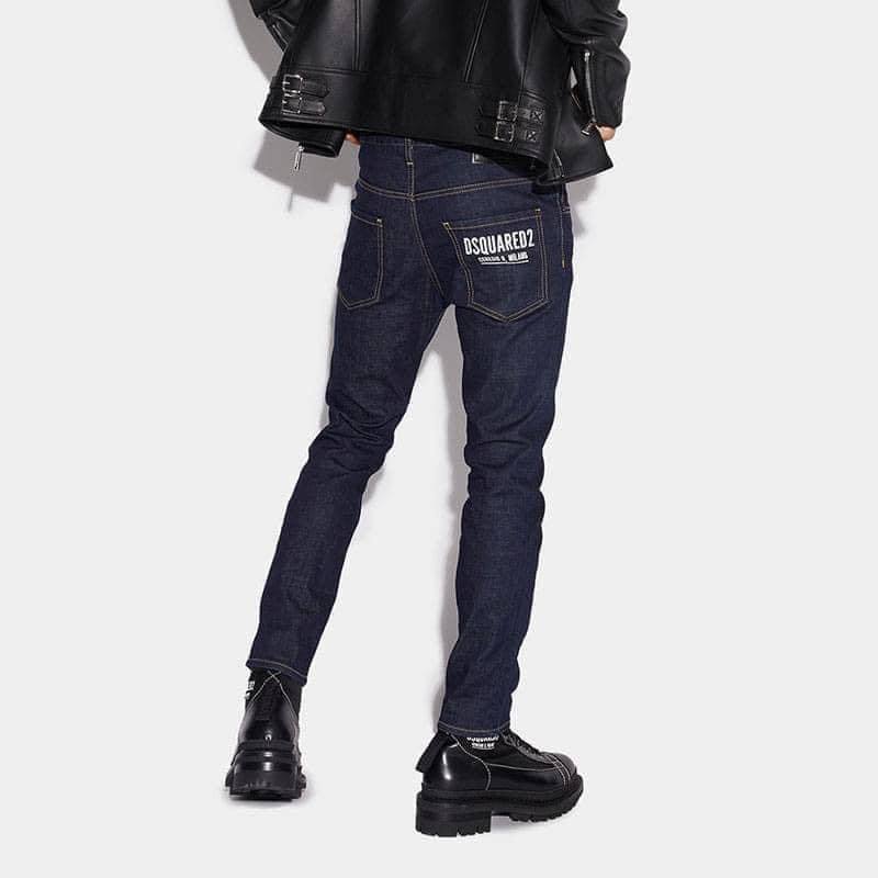 Quần Jeans Biker Dsq Đen Chữ Hoạ tiết túi sau Hàng Đẹp - Quần Jeans Bò Nam Dày Dặn Hot trend Giới trẻ