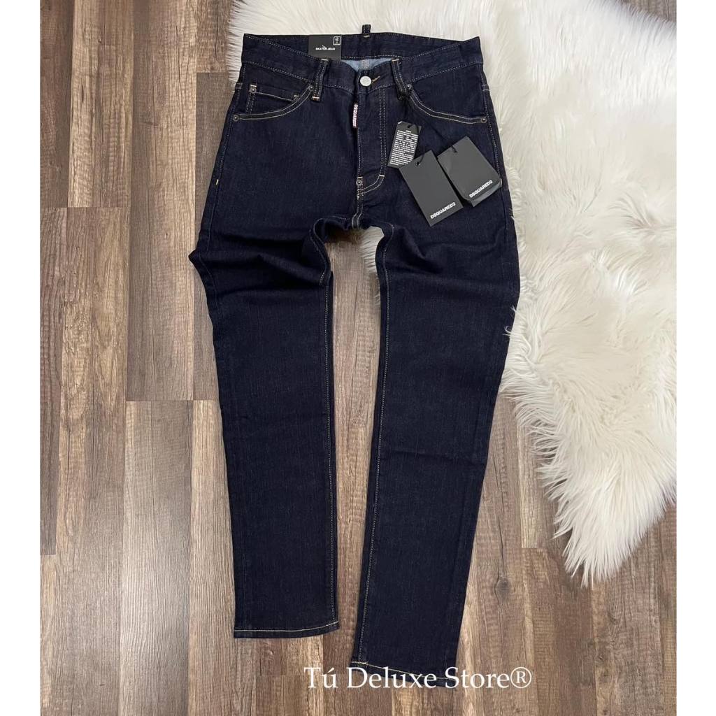 Quần Jeans Biker Dsq Đen Chữ Hoạ tiết túi sau Hàng Đẹp - Quần Jeans Bò Nam Dày Dặn Hot trend Giới trẻ