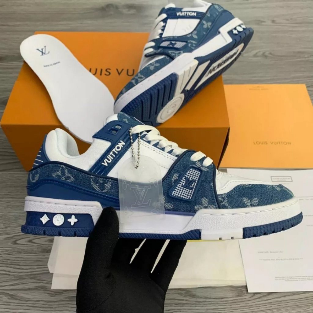 Giày LV Nam Nữ, Giày Nike_Louis Vuitton Trainer Nam Nữ Hàng Full Box Bill
