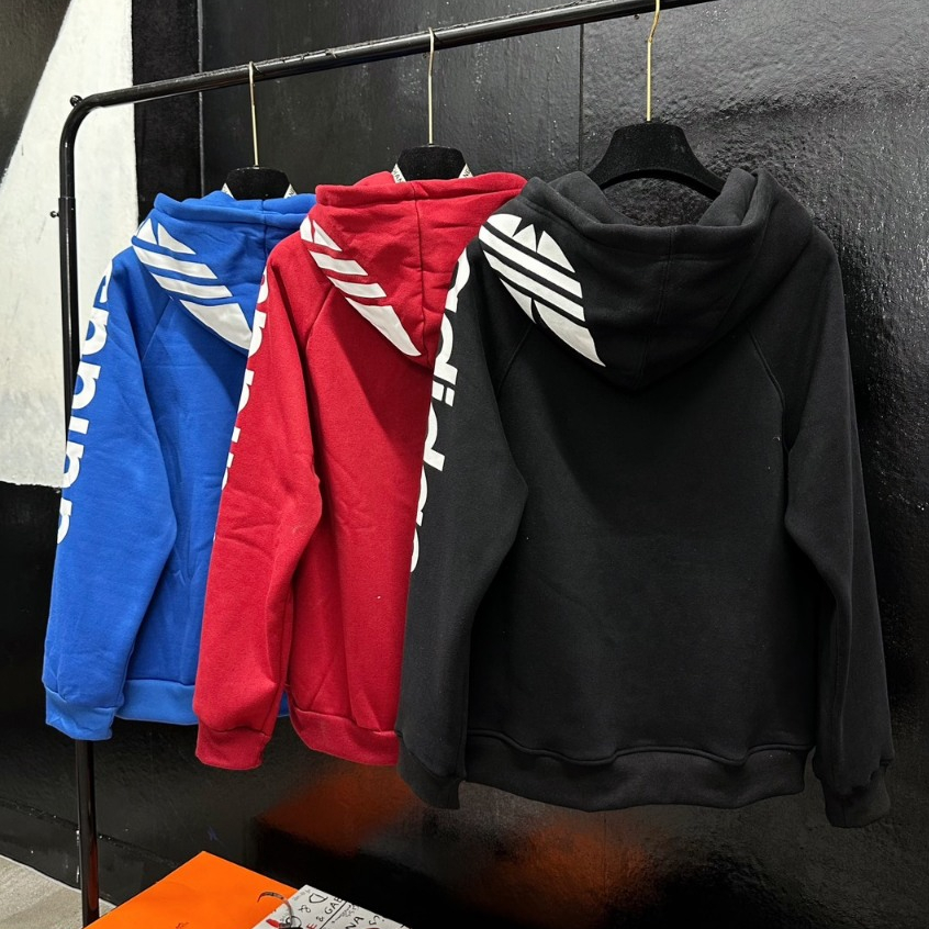 Áo Hoodie Nam Nữ A Di Dát Mũ Siêu Cấp Quảng Châu Phối Logo Tay Mũ Cực Chiến - Áo nỉ Hoodie Nam Nữ