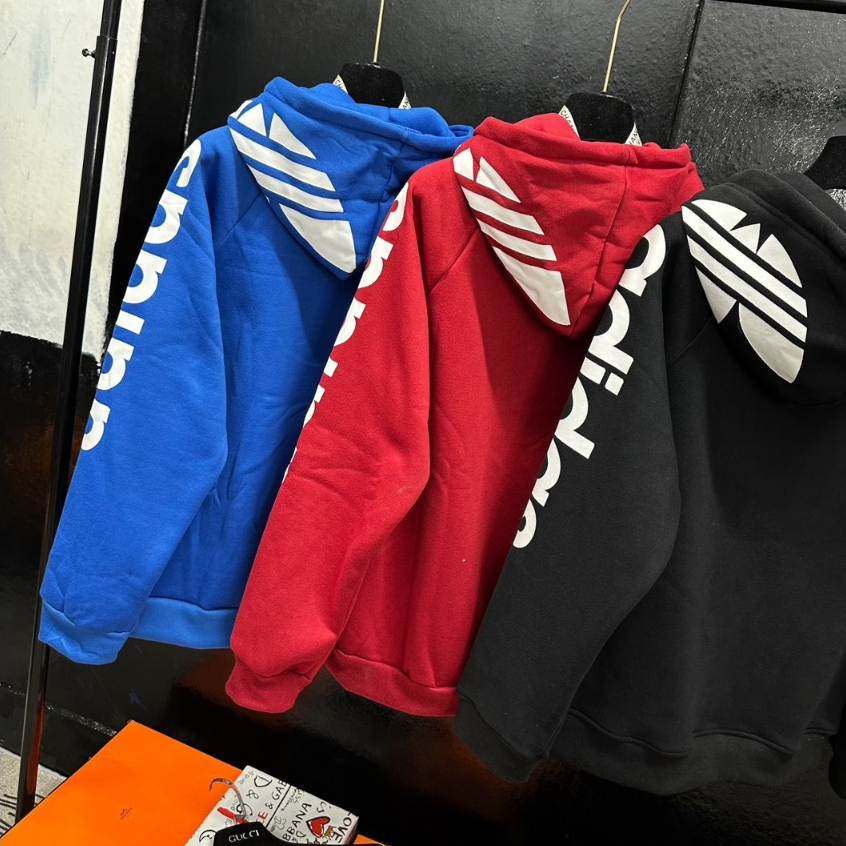 Áo Hoodie Nam Nữ A Di Dát Mũ Siêu Cấp Quảng Châu Phối Logo Tay Mũ Cực Chiến - Áo nỉ Hoodie Nam Nữ