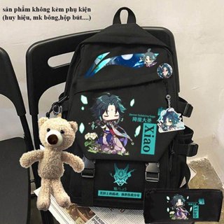 Balo vải khóa chéo GENSHIN IMPACT ver CHIBI in hình game anime chibi cặp sách unisex đi học cho nam nữ tiện lợi