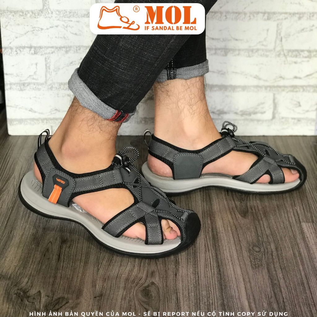 Giày sandal nam bít mũi Vento NV7606G màu xám có big size 44 45