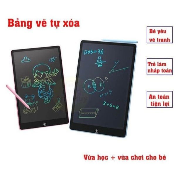 Bảng vẽ màu saving 10 inch tự xóa LCD thông minh cho bé đủ kích cỡ 8,5 inch, 10 inch tặng kèm bút
