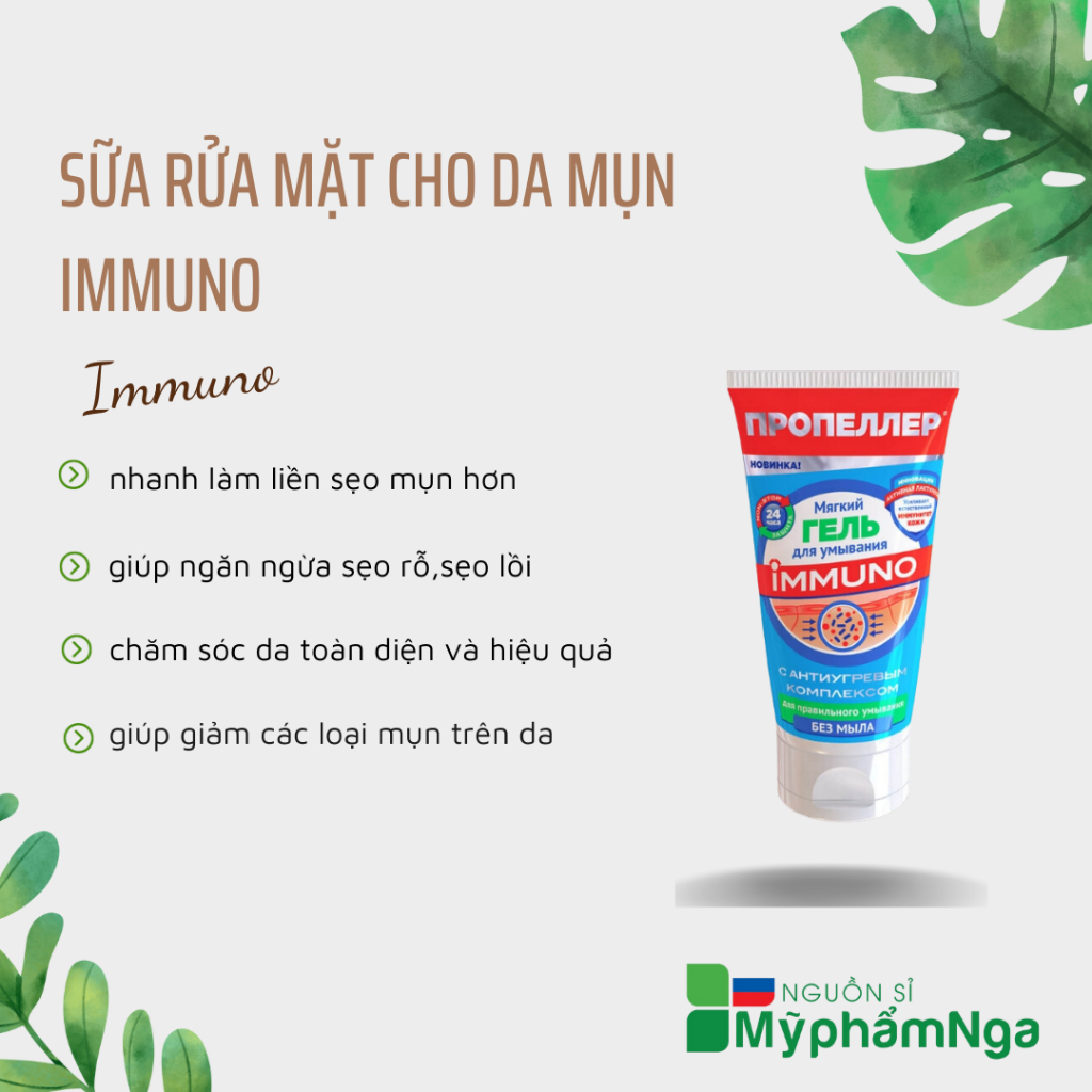 Sữa rửa mặt cho da mụn Immuno date mới nhất