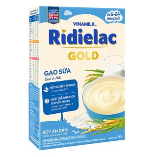 Bột ăn dặm ridielac gold gạo sữa - hộp giấy 200g