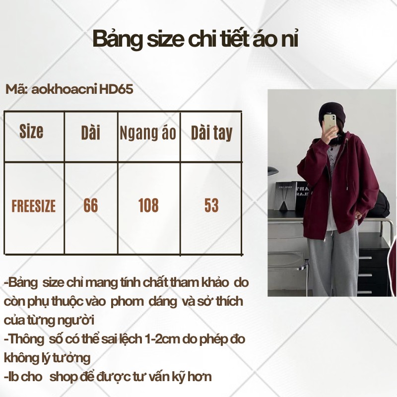 Áo khoác hoodie zip ATOKI nỉ mũ form rộng mặc đôi nam nữ 65 P11K11