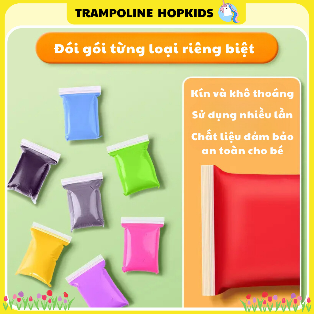 Đất Nặn, Đất Sét Nhật Siêu Nhẹ Không Dính Tay 12/24/36 Màu Túi Zip Cao Cấp An Toàn Dành Cho Bé Làm Slime Trang Trí