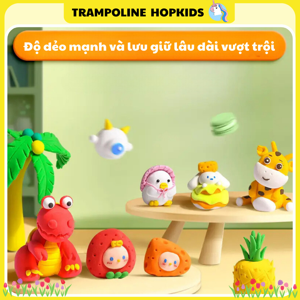 Đất Nặn, Đất Sét Nhật Siêu Nhẹ Không Dính Tay 12/24/36 Màu Túi Zip Cao Cấp An Toàn Dành Cho Bé Làm Slime Trang Trí