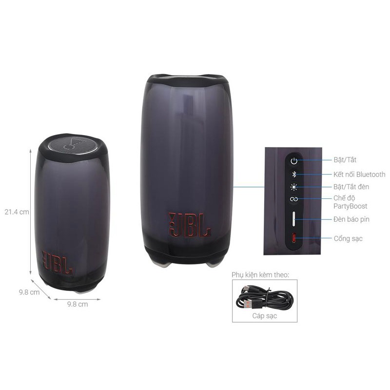 Loa Bluetooth Pulse Kèm Micro Bass Mạnh Âm Thanh Rõ Full Box Loa Hát Kèm Mic Bluetooth 5.0 TECHBON.STORE