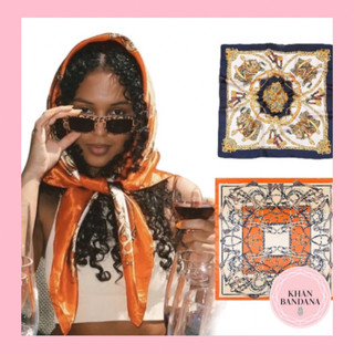 Khăn bandana lụa bóng size 90x90cm đa năng turban quấn áo yếm