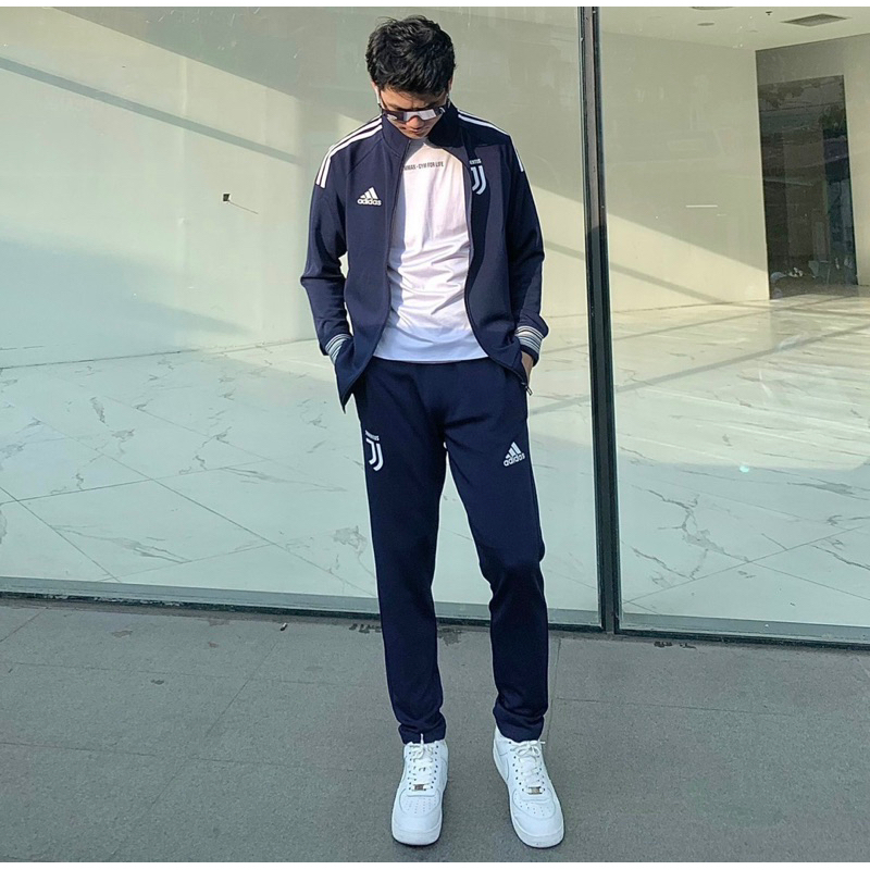 Bộ thể thao nam thu đông có hoạ tiết logo đơn giản khoá kéo thời trang phong cách giới trẻ có size từ s đến xl