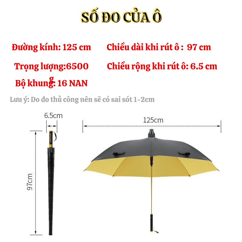 Dù Che Nắng Cán Dài Kimchi Vải Dù 2 Lớp Chống Tia UV