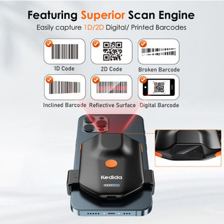 Máy quét mã vạch Bluetooth 1D 2D Tương thích Windows, Android, IOS _ Barcode 1D/2D QR code scanner