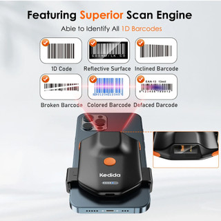 Máy quét mã vạch Bluetooth 1D 2D Tương thích Windows, Android, IOS _ Barcode 1D/2D QR code scanner