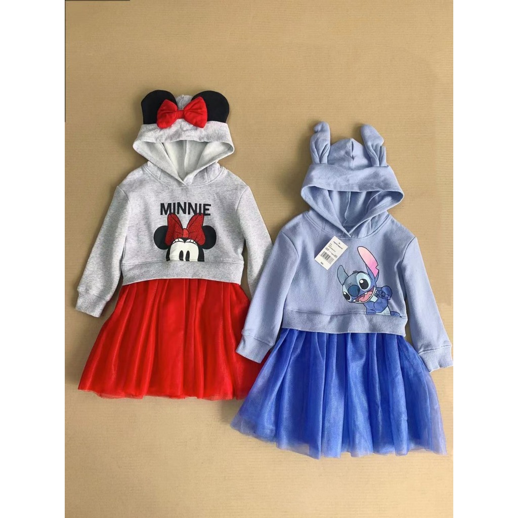 VD2306 Váy nỉ phối voan BG Disney dư xịn