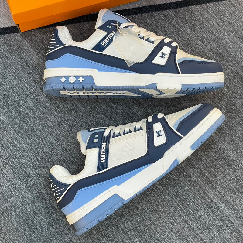 Giày Thể Thao Trainer Trắng Xanh Nam Full Bill Box