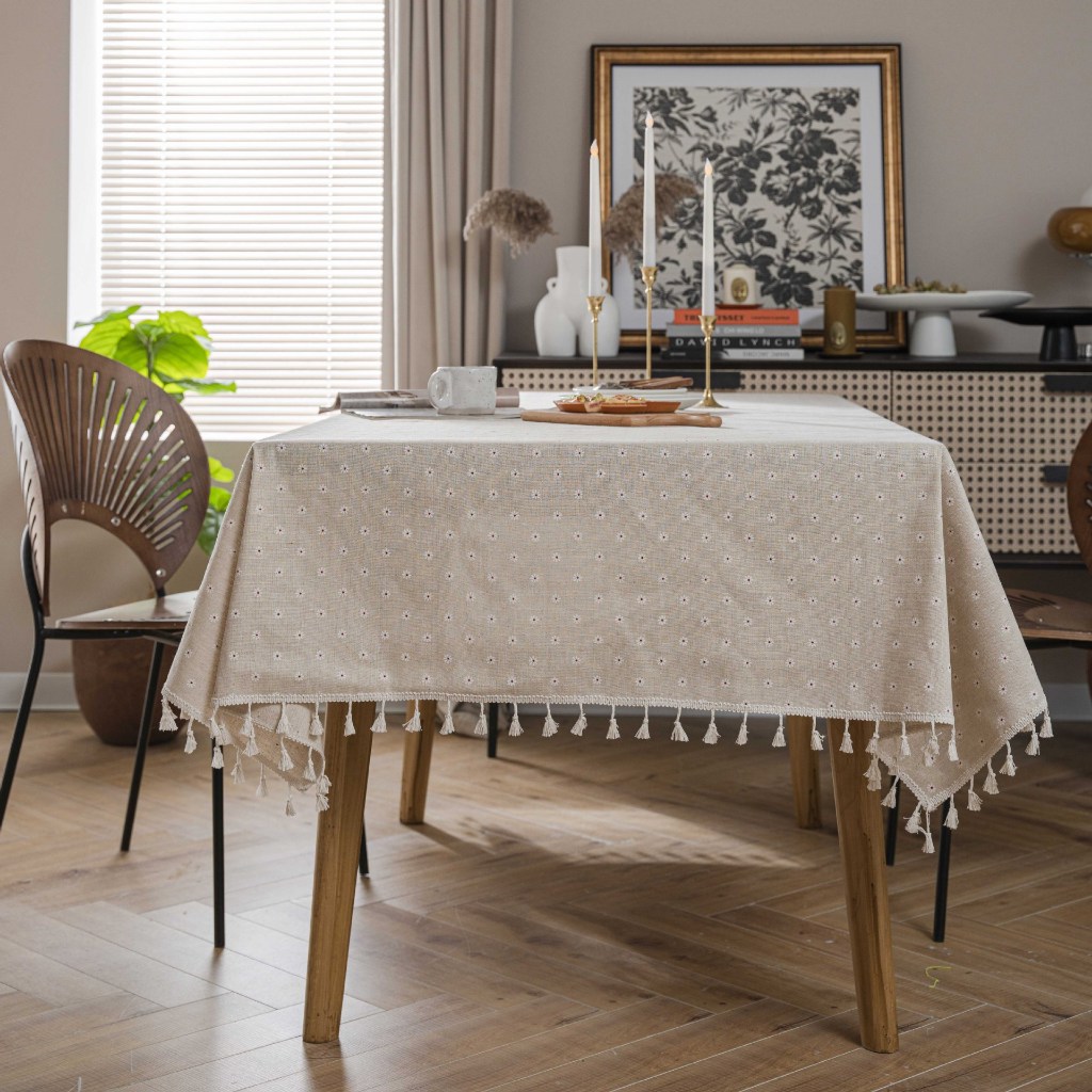 Khăn canvas phủ tủ lạnh, tủ bếp, kệ mẫu họa tiết vintage, sọc caro, nhật bản