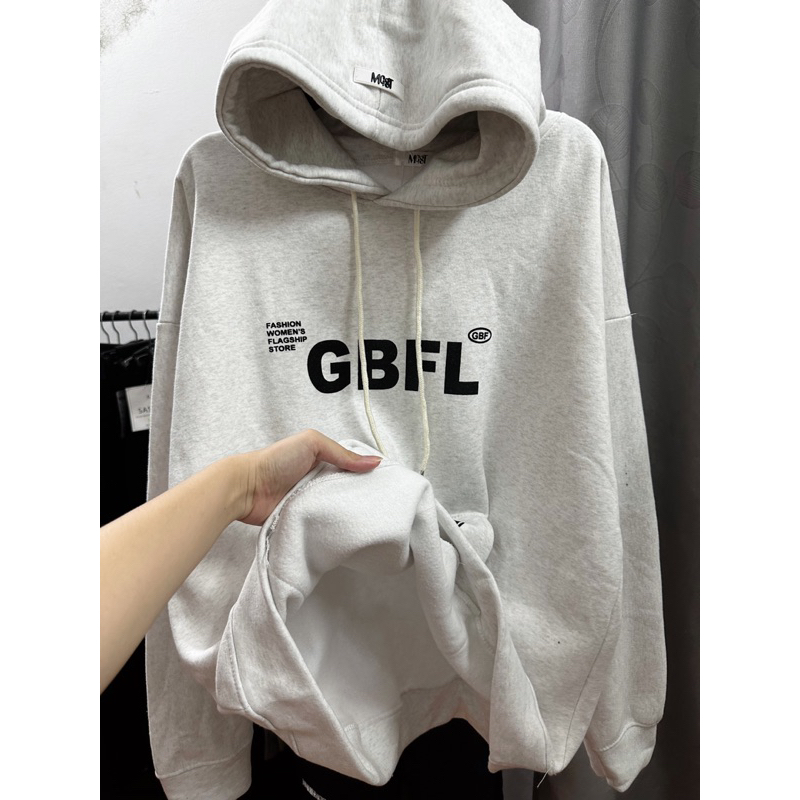 Áo hoodies nỉ GBFL màu xám chất nỉ dày dặn mềm mịn Mitstore