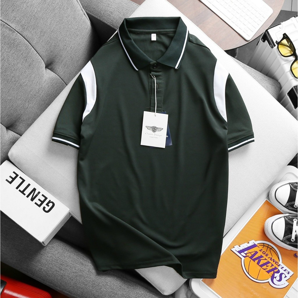 Áo Polo nam vải cá sấu cotton co dãn và thấm hút tốt viền nách 3 màu