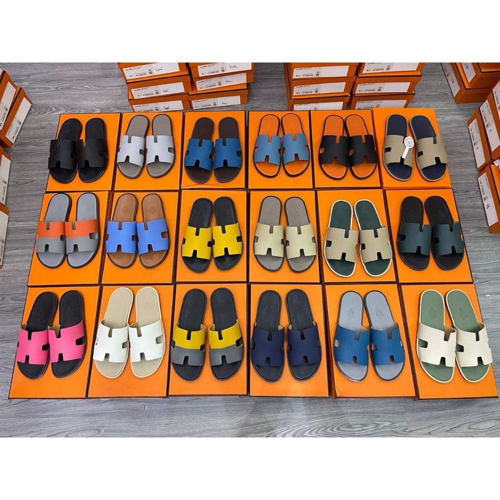 Dép lê HM đế gỗ - dép da qai be đế xanh siêu hot ảnh video tại shop_HOT 2023